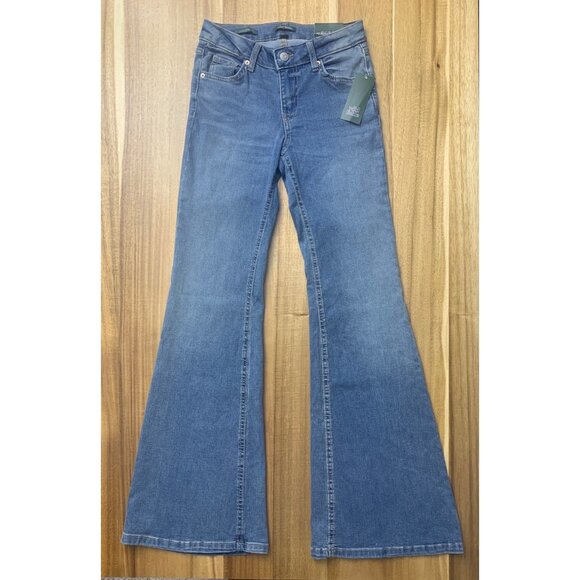 Wild Fables Womens High Rise Casual Blue Flared Denim Jeans Size 0/XS - Picture 2 of 14